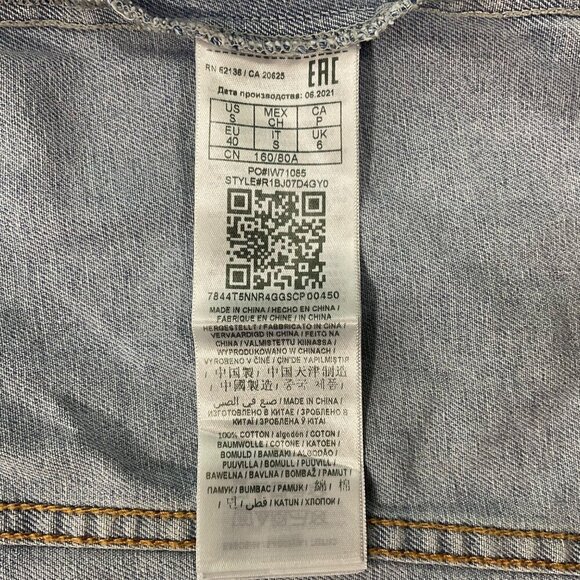 Guess Denim Jacket Womens S Blue Casual‎ Belted Chore Utility Cotton Pockets - Picture 4 of 7